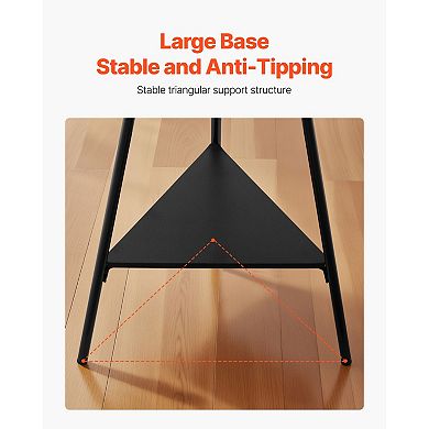 Freestanding Coat Rack, with 6 Hooks & 2 Shelves, 22lbs Capacity, Triangular Anti-Tipping Base