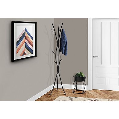 Freestanding Coat Rack, with 8 Hooks, 74" H, Tripod Base for Entryway Bedroom Office Storage
