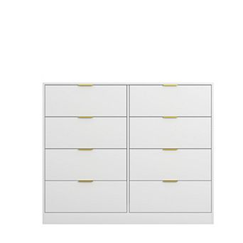 Wooden Dresser, with 8-Drawer & Handles, Tall Storage Chest, for Bedroom Living Room Hallway