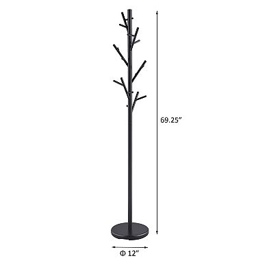 Freestanding Coat Rack, with 18 Hooks, Twig-style Design, for Entryway Living Room Storage & Decor