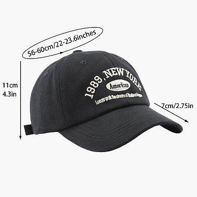 Baseball Cap with Embroidered Lettering Adjustable Strap Back
