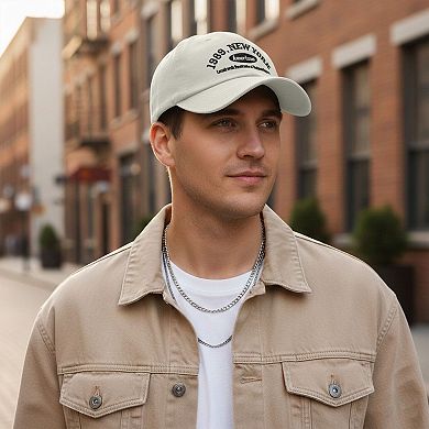 Baseball Cap with Embroidered Lettering Adjustable Strap Back