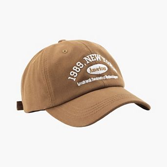 Baseball Cap with Embroidered Lettering Adjustable Strap Back