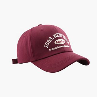 Baseball Cap with Embroidered Lettering Adjustable Strap Back