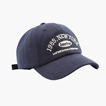 Baseball Cap with Embroidered Lettering Adjustable Strap Back