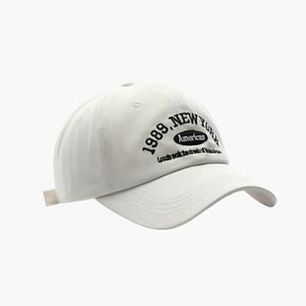 Baseball Cap with Embroidered Lettering Adjustable Strap Back