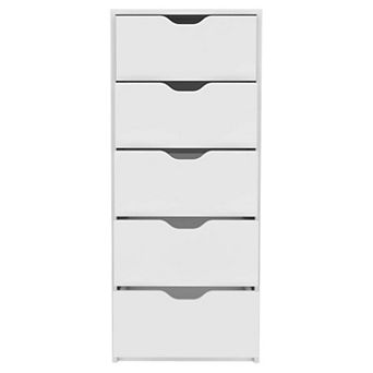 42"H 5 Drawers Slim Dresser, Smooth Pull-Out Storage Chest, 11LBS for Home Bedroom Small Room