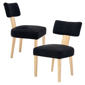 Set of 2 Modern Fabric Upholstered Kitchen Dining Chairs with Comfortable Seat