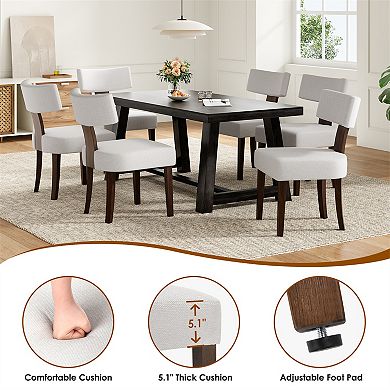 Upholstered Armless Dining Table Chairs Set of 2
