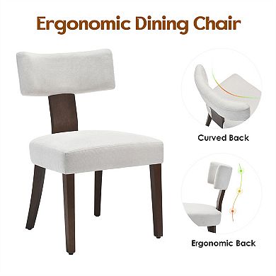 Upholstered Armless Dining Table Chairs Set of 2