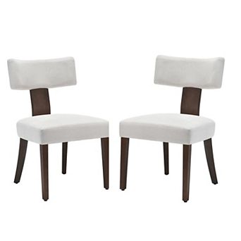 Upholstered Armless Dining Table Chairs Set of 2