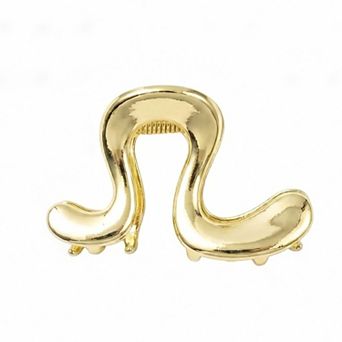 Women's Sculptural Hair Clip with Curved Open Shape and Polished Finish