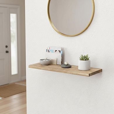 Wood Floating Shelves Set of 6 Rustic Brown Farmhouse Wall Decor Storage