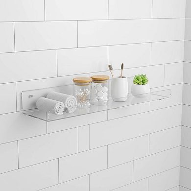 6 Pack Clear Acrylic Floating Wall Shelves 15x4 Inch Storage Display for Home Decor