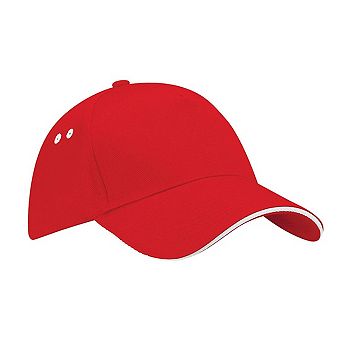 Beechfield Unisex Ultimate 5 Panel Contrast Baseball Cap With Sandwich Peak / Headwear