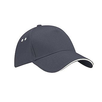 Beechfield Unisex Ultimate 5 Panel Contrast Baseball Cap With Sandwich Peak / Headwear