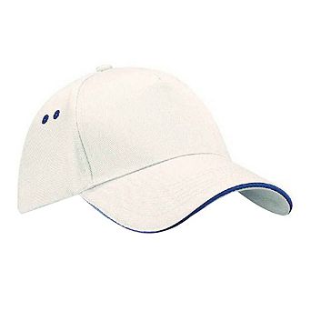 Beechfield Unisex Ultimate 5 Panel Contrast Baseball Cap With Sandwich Peak / Headwear