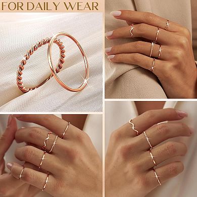 8PCS Stainless Steel Knuckle Rings Set