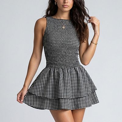 checkered fitted dress Jovani 23004 - Short Sheath Dress