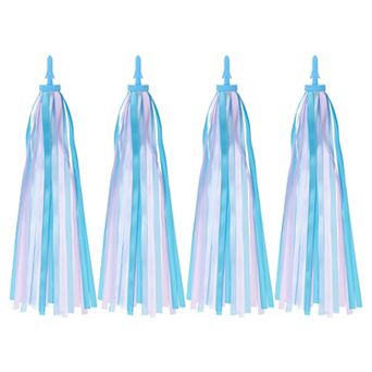 Bike Streamers, 4 pc Colorful Scooter Handlebar Tassels Grips Ribbon Decorations for Bicycle