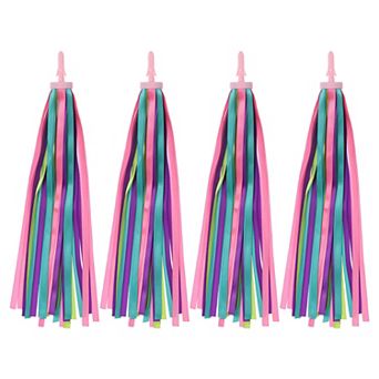 Bike Streamers, 4 pc Colorful Scooter Handlebar Tassels Grips Ribbon Decorations for Bicycle