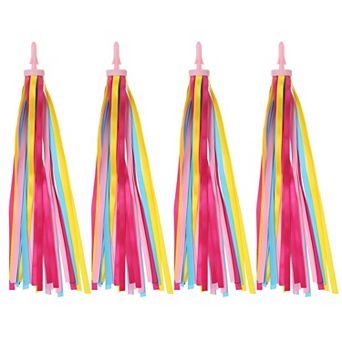 Bike Streamers, 4 pc Colorful Scooter Handlebar Tassels Grips Ribbon Decorations for Bicycle
