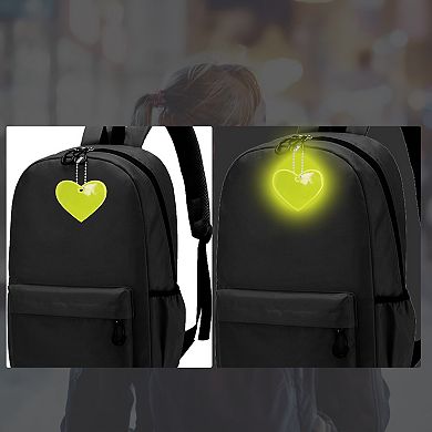 5Pcs Waterproof Heart Shape Safety Reflector Pendant for Schoolbag Bicycle