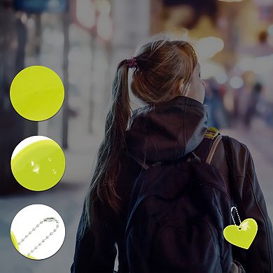 5Pcs Waterproof Heart Shape Safety Reflector Pendant for Schoolbag Bicycle