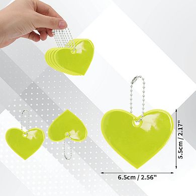 5Pcs Waterproof Heart Shape Safety Reflector Pendant for Schoolbag Bicycle
