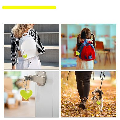 5Pcs Waterproof Heart Shape Safety Reflector Pendant for Schoolbag Bicycle