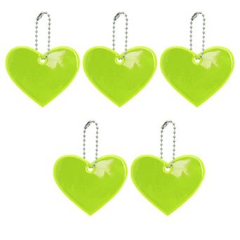 5 pc Waterproof Heart Shape Safety Reflector Pendant for Schoolbag Bicycle