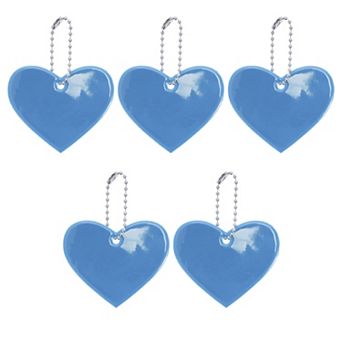 5 pc Waterproof Heart Shape Safety Reflector Pendant for Schoolbag Bicycle