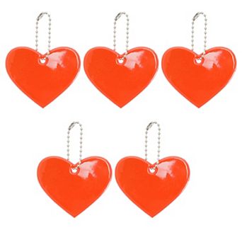 5 pc Waterproof Heart Shape Safety Reflector Pendant for Schoolbag Bicycle