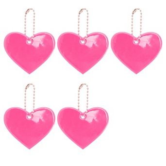 5 pc Waterproof Heart Shape Safety Reflector Pendant for Schoolbag Bicycle