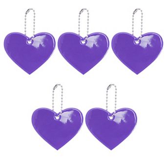 5 pc Waterproof Heart Shape Safety Reflector Pendant for Schoolbag Bicycle