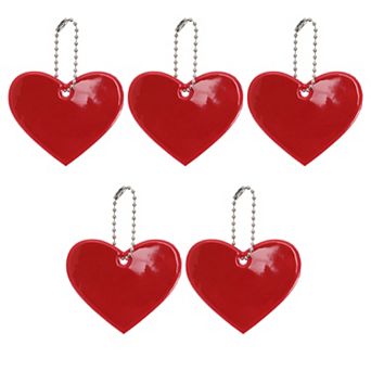 5 pc Waterproof Heart Shape Safety Reflector Pendant for Schoolbag Bicycle