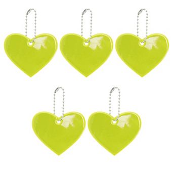 5 pc Waterproof Heart Shape Safety Reflector Pendant for Schoolbag Bicycle