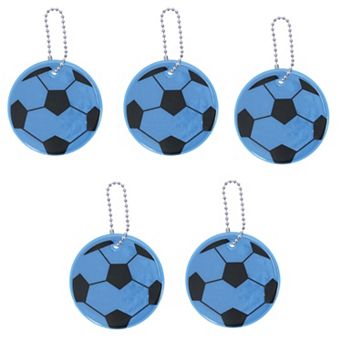 5 pc Waterproof Football Shape Safety Reflector Pendant for Schoolbag Bicycle