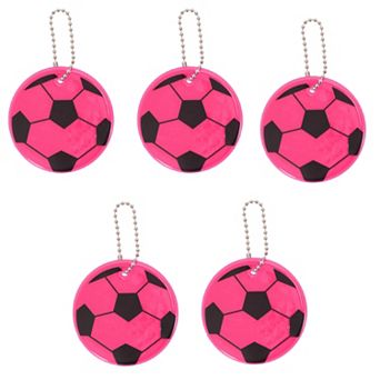 5 pc Waterproof Football Shape Safety Reflector Pendant for Schoolbag Bicycle