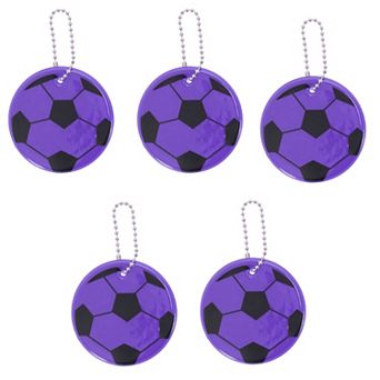 5 pc Waterproof Football Shape Safety Reflector Pendant for Schoolbag Bicycle