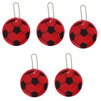 5 pc Waterproof Football Shape Safety Reflector Pendant for Schoolbag Bicycle