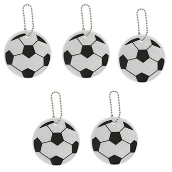 5 pc Waterproof Football Shape Safety Reflector Pendant for Schoolbag Bicycle