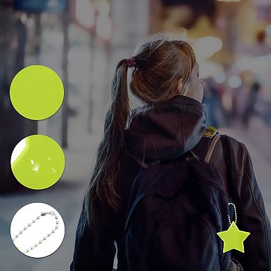 5Pcs Waterproof Star Shape Safety Reflector Pendant for Schoolbag Bicycle