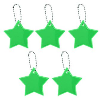 5 pc Waterproof Star Shape Safety Reflector Pendant for Schoolbag Bicycle