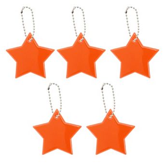 5 pc Waterproof Star Shape Safety Reflector Pendant for Schoolbag Bicycle