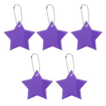 5 pc Waterproof Star Shape Safety Reflector Pendant for Schoolbag Bicycle