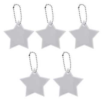 5 pc Waterproof Star Shape Safety Reflector Pendant for Schoolbag Bicycle