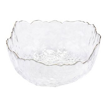 Modern Glacier Decorative Bowl Irregular Wavy Pedestal Bowl for Home Decor Aesthetic Melted Ice