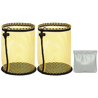 9.4 x 6.7 Inch Golf Ball Bag, Nylon Mesh Golf Storage Pouch 2 Pack