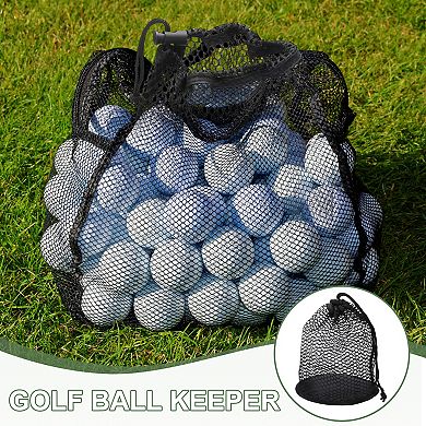 5.9 x 4.6 Inch Golf Ball Bag, Nylon Mesh Golf Storage Pouch 2 Pack